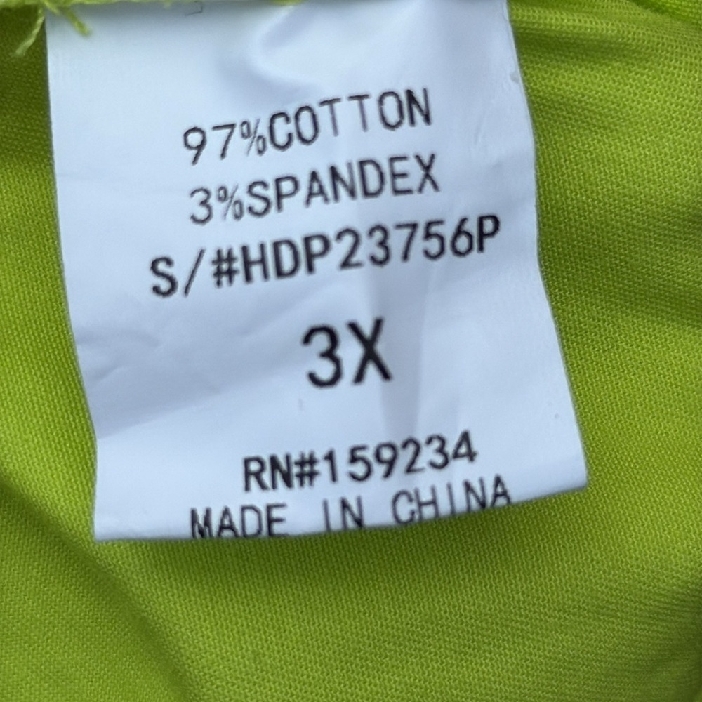 Hot & Delicious Neon Green Pants Plus Size 3X - Picture 8 of 9